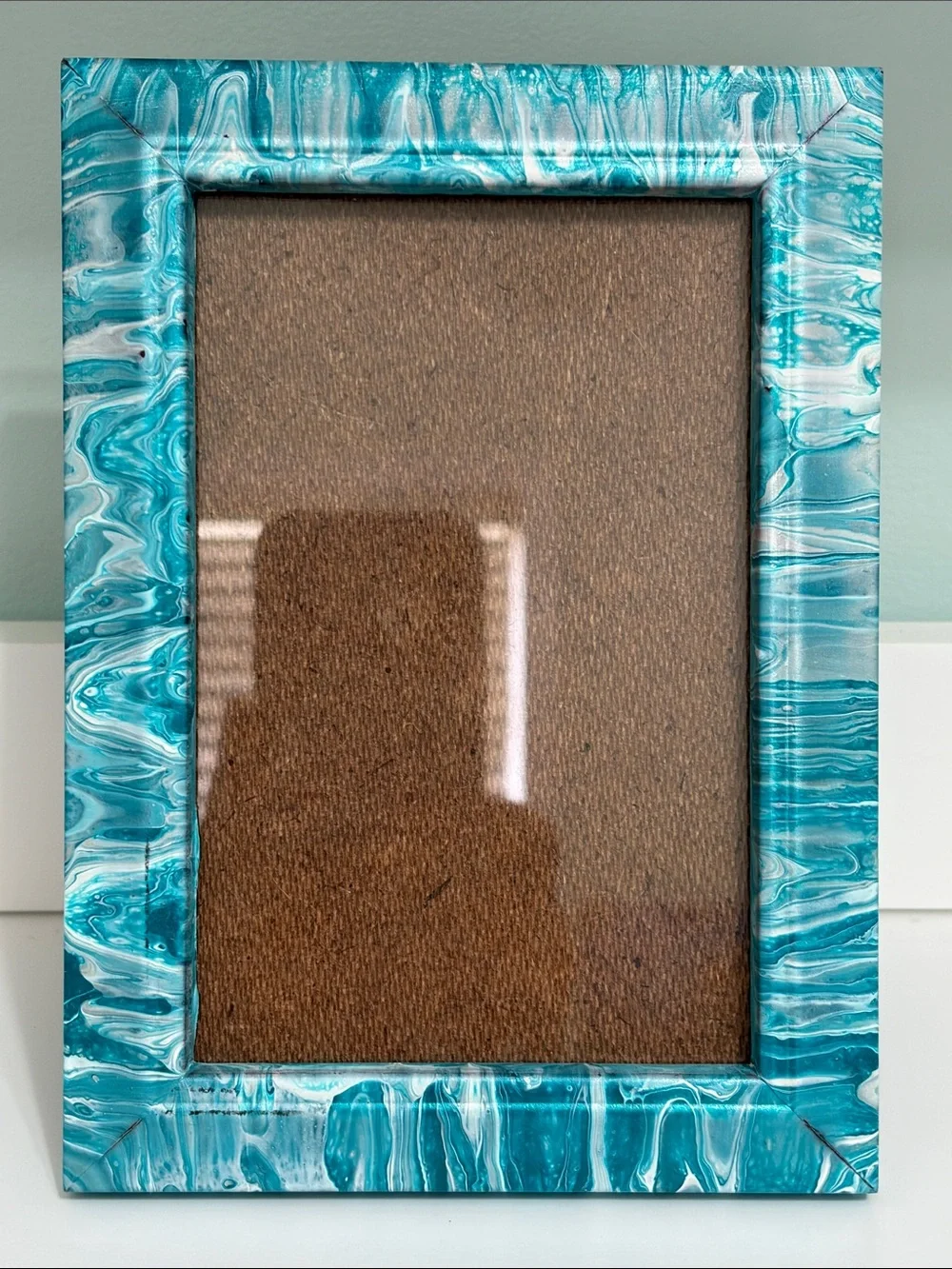 Handcrafted Turquoise Marble Photo Frame - Stylish Home Accent